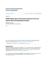 ESRRB Regulates Glucocorticoid Gene Expression in Mice and Patients with Acute Lymphoblastic Leukemia