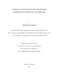 The Effect of Cooling Rate on the Microstructure