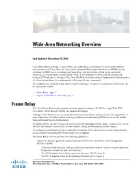 Wide-Area Networking Overview