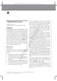 Adaptive Bitonic Sorting
