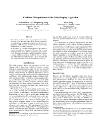 Coalition Manipulation of the Gale-Shapley Algorithm