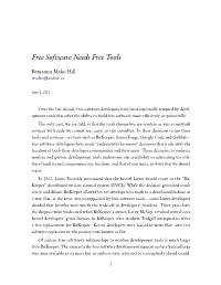 Free Software Needs Free Tools