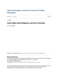 Human Rights, Moral Obligations, and Divine Commands
