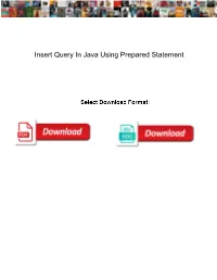 Insert Query in Java Using Prepared Statement