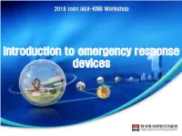 Introduction to Emergency Response Devices Contents