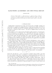 Rank-Width: Algorithmic and Structural Results 3