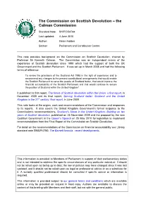 The Commission on Scottish Devolution – the Calman Commission