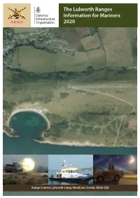 The Lulworth Ranges Information for Mariners 2020