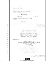 Transcript of Proceedings in the Court of Appeals Of