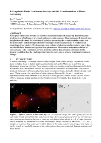 Extragalactic Radio Continuum Surveys and the Transformation of Radio Astronomy