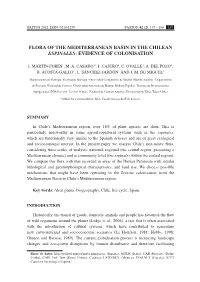 Flora of the Mediterranean Basin in the Chilean Espinales: Evidence of Colonisation