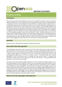 METHOD FACTSHEET Shadow Pricing