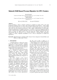 Network RAM Based Process Migration for HPC Clusters