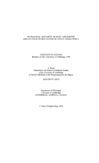On Diagonal Argument. Russell Absurdities and an Uncountable Notion of Lingua Characterica