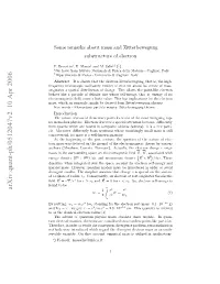 Some Remarks About Mass and Zitterbewegung Substructure Of