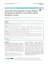 Systematic Data-Querying of Large Pediatric Biorepository Identifies Novel Ehlers-Danlos Syndrome Variant Akshatha Desai1, John J