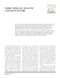 Three Views of Atlantic Canada's Future
