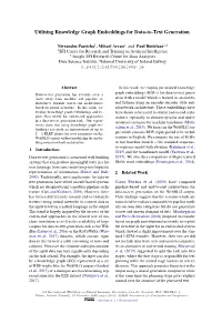 Utilising Knowledge Graph Embeddings for Data-To-Text Generation