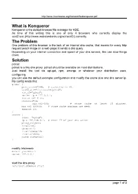 What Is Konqueror the Problem Solution