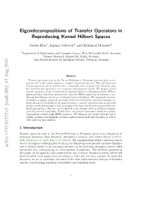 Eigendecompositions of Transfer Operators in Reproducing Kernel Hilbert Spaces