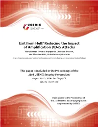 Exit from Hell? Reducing the Impact of Amplification Ddos Attacks