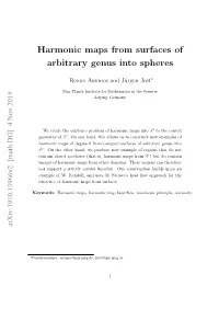 Harmonic Maps from Surfaces of Arbitrary Genus Into Spheres