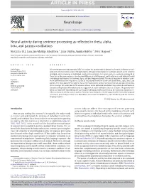 Neural Activity During Sentence Processing As Reflected in Theta