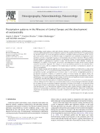 Precipitation Patterns in the Miocene of Central Europe and the Development of Continentality