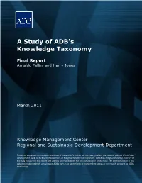 Study of ADB's Knowledge Taxonomy