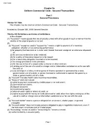 Chapter 9A Uniform Commercial Code - Secured Transactions