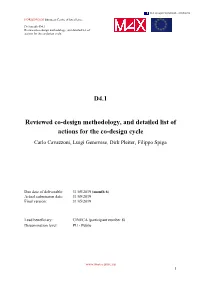 D4.1 Reviewed Co-Design Methodology, and Detailed List of Actions for the Co-Design Cycle