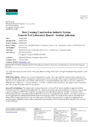 Dow Sealant Report, 2011