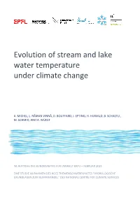 Evolution of Stream and Lake Water Temperature Under Climate Change