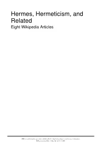 Hermes, Hermeticism, and Related Eight Wikipedia Articles