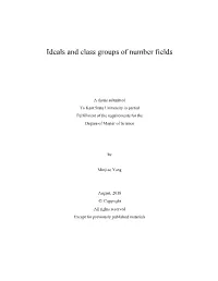 Ideals and Class Groups of Number Fields