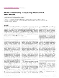 Macula Densa Sensing and Signaling Mechanisms of Renin Release