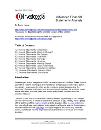 Advanced Financial Statements Analysis