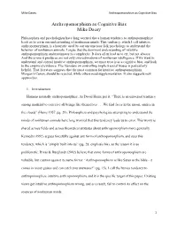 Anthropomorphism As Cognitive Bias Mike Dacey