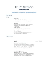 Felipe Alfonso Game Programmer