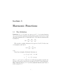 Harmonic Functions