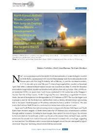 Kim Jong-Un Deploys Nuclear Missile ― Development Is Proceeding in an Extremely Rationalized Way, and the Target Is the US Mainland
