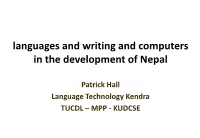 Languages, Writing, and Development in Nepal