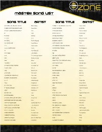 Master Song List