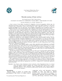 Remote Sensing of Lunar Surface