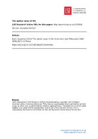 The Option Value of Life LSE Research Online URL for This Paper: Version: Accepted Version