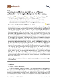 Application of Falcon Centrifuge As a Cleaner Alternative for Complex Tungsten Ore Processing