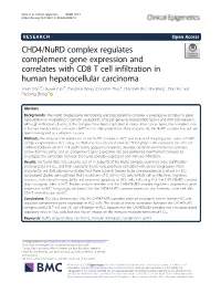 CHD4/Nurd Complex Regulates Complement Gene Expression And