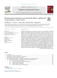 Mechanical Metamaterials Associated With