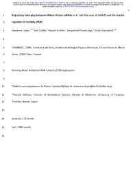 Regulatory Interplay Between Rnase III and Asrnas in E. Coli; the Case of Asflhd and the Master