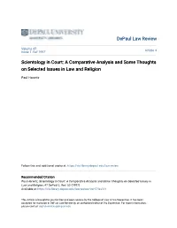 Scientology in Court: a Comparative Analysis and Some Thoughts on Selected Issues in Law and Religion